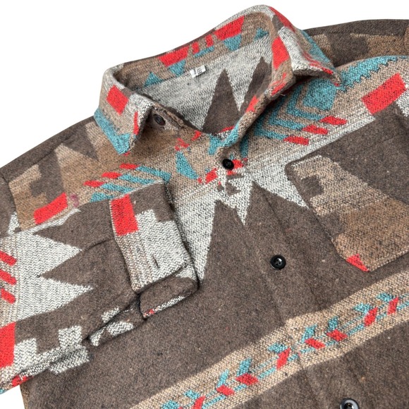 Yifuqin Other - Yifuqin Mens Southwestern Shacket Medium Geometric Aztec Cowboy Cabin Earth Tone
